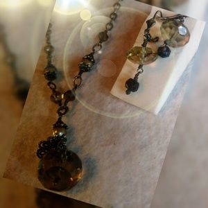 Lori Lori Smokey Quartz Pearl necklace